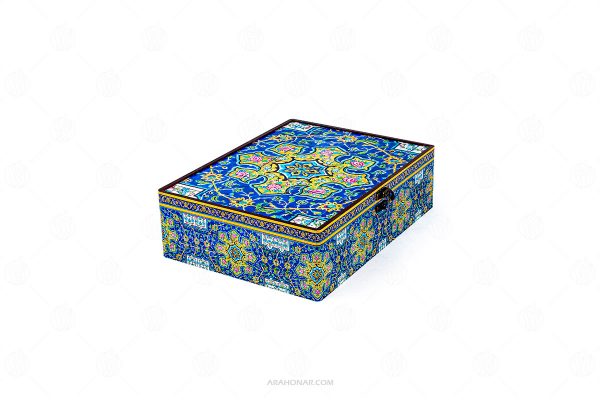 بسته گلدان نقره قلمزنی، رومیزی پته و جعبه مرمری (199)