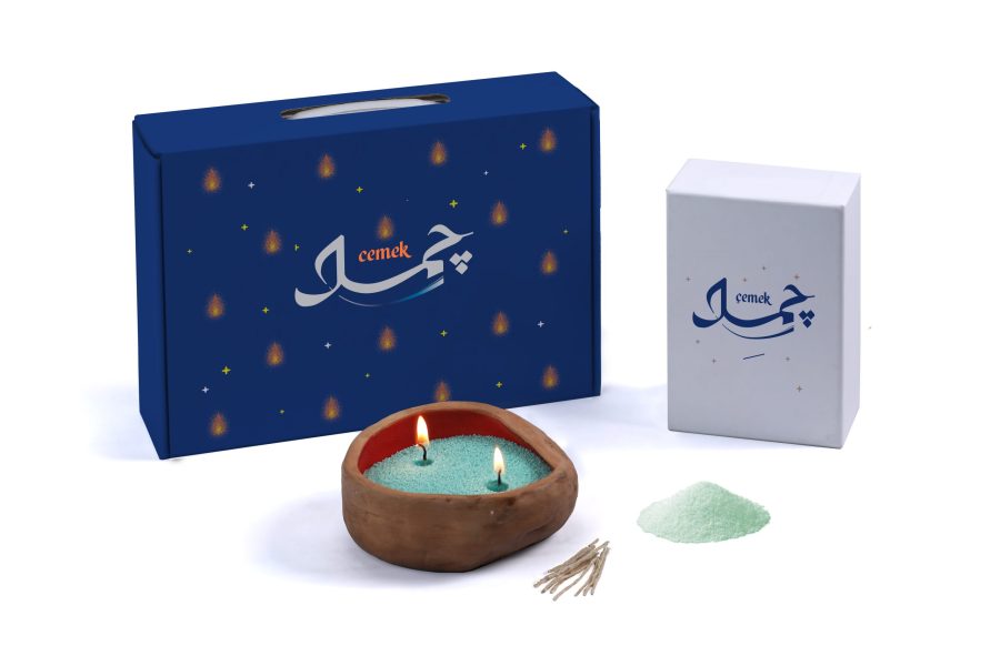 چمک (کاسه سفالی و پارافین پودری)
